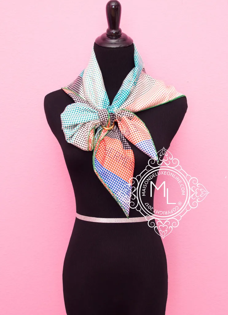 Hermes Green Twill Silk 90 cm Le saut H Scarf