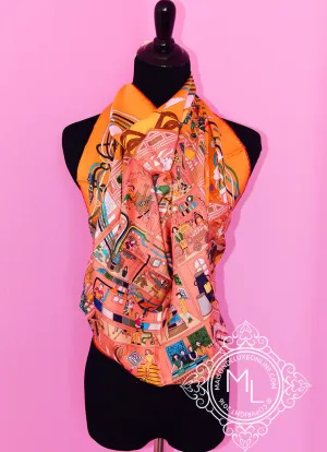 Hermes Twill Silk 90 cm La Maison Des Carres Scarf