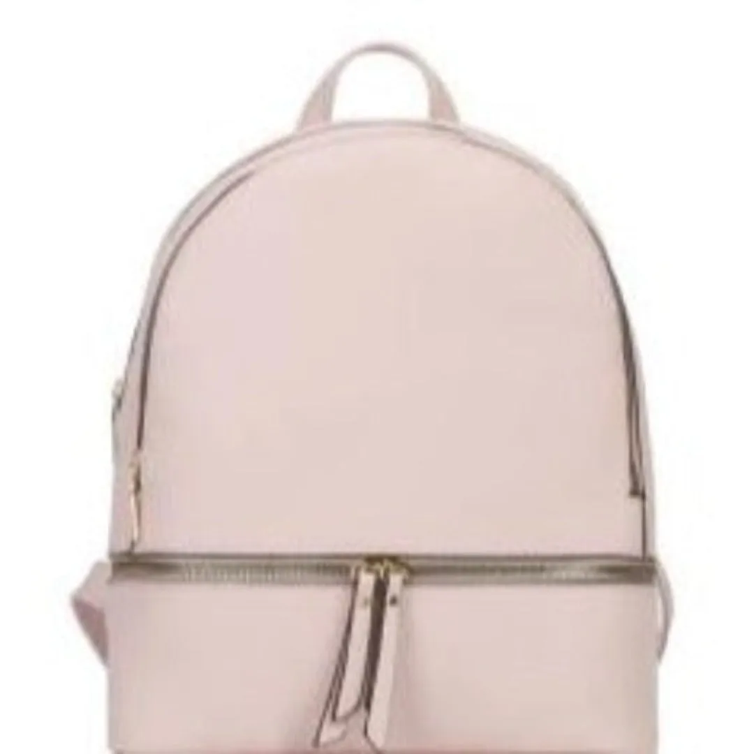 In My Bag Pink Fashion Backpack Vegan Leather Adjustable Strap