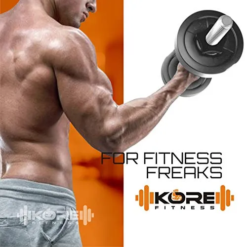 Kore PVC-DM-40KG-COMBO16 (5 kg x 4   2 kg x 4   3 kg x 4) Dumbbells Set, Multicolour, multicolor