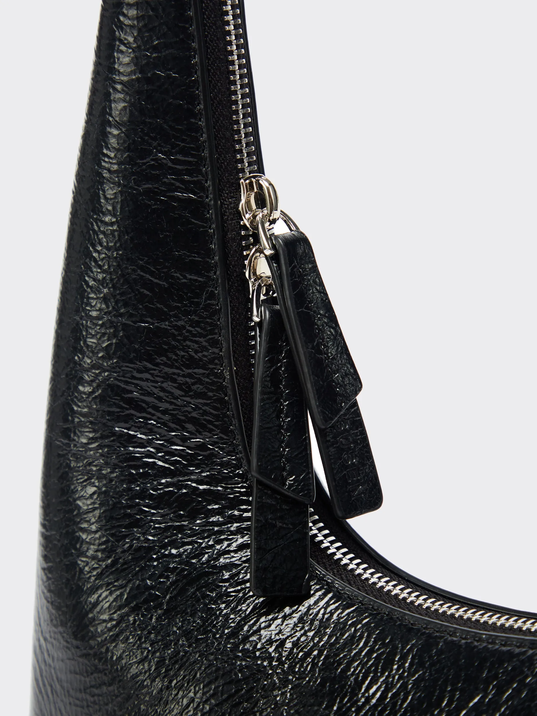 Large One-Shoulder Tartar Bag - Black
