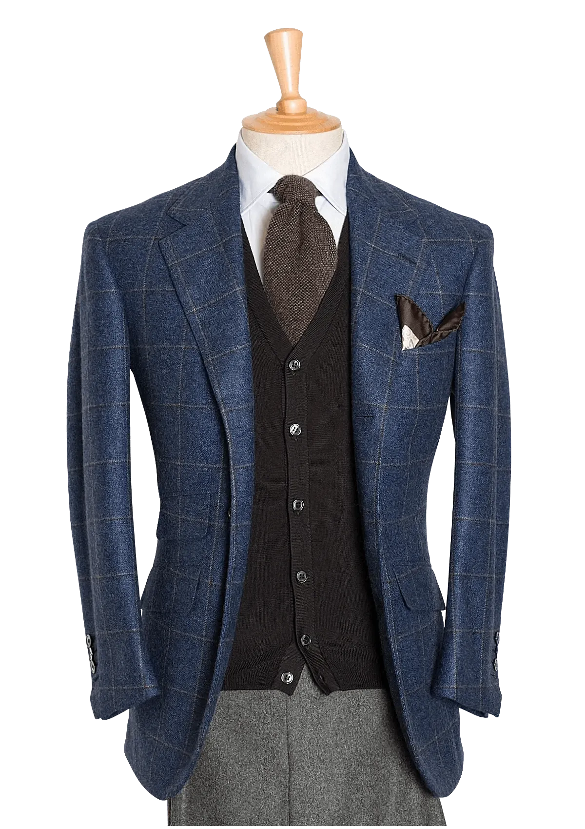 Men's Blue Cashmere Check Jacket