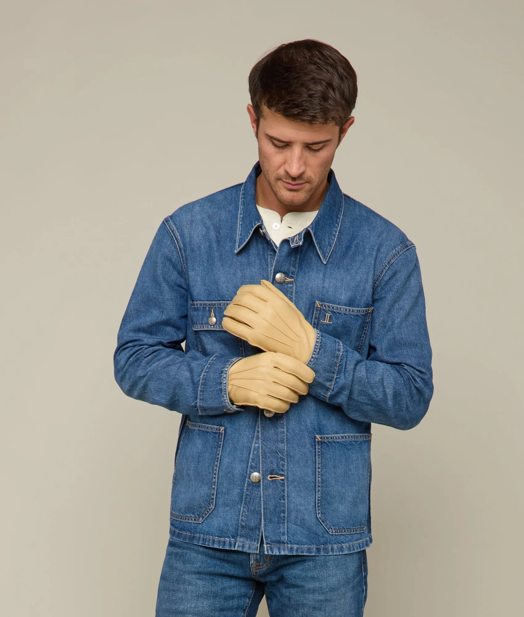 Men's Deerskin Gloves :: Tan