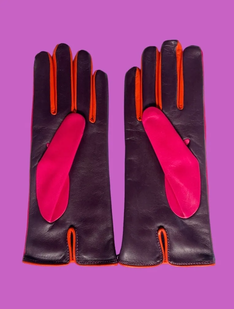 Multicolored Leather Gloves