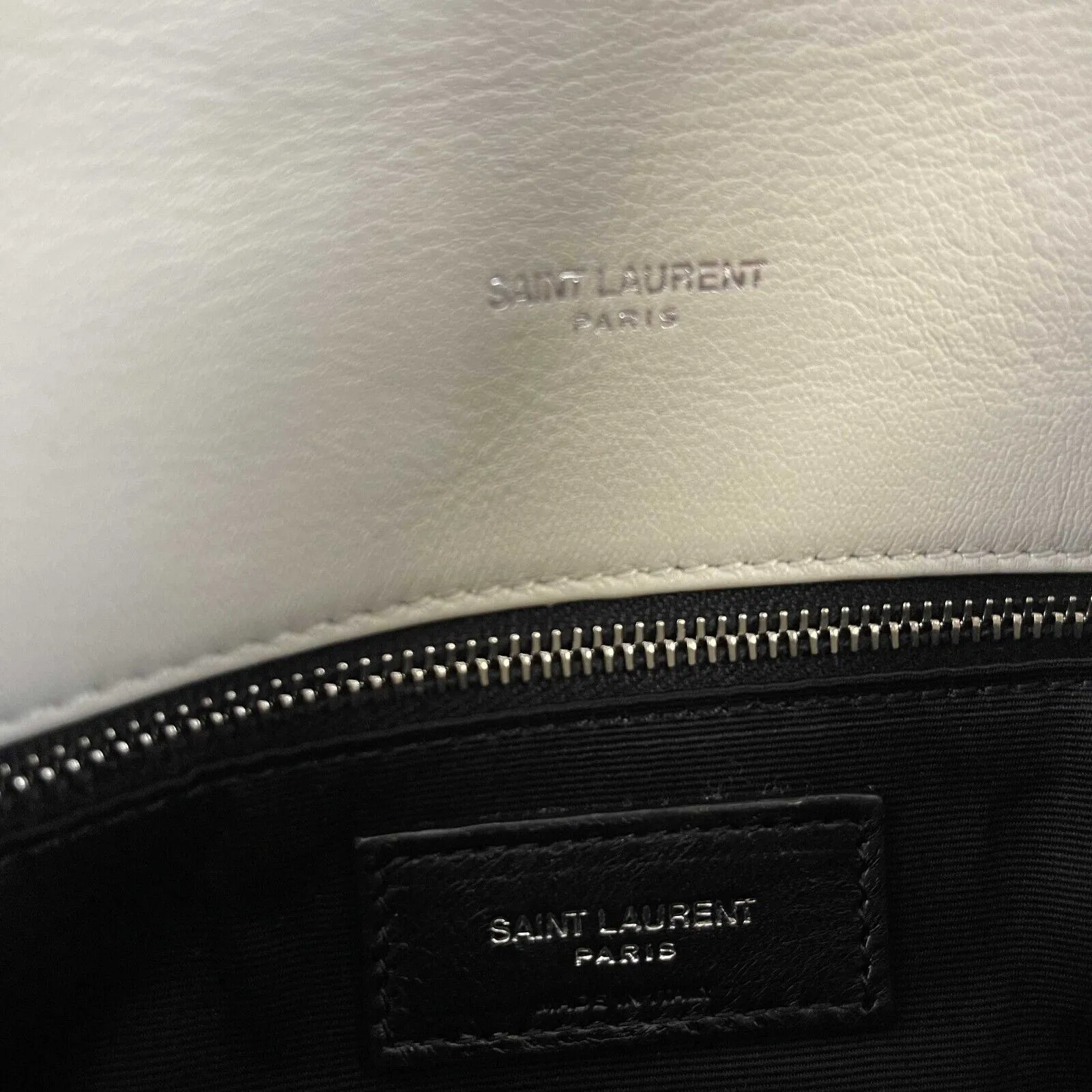 Saint Laurent - White Puffer Medium Chain Bag in Quilted Lambskin Shoulder Bag