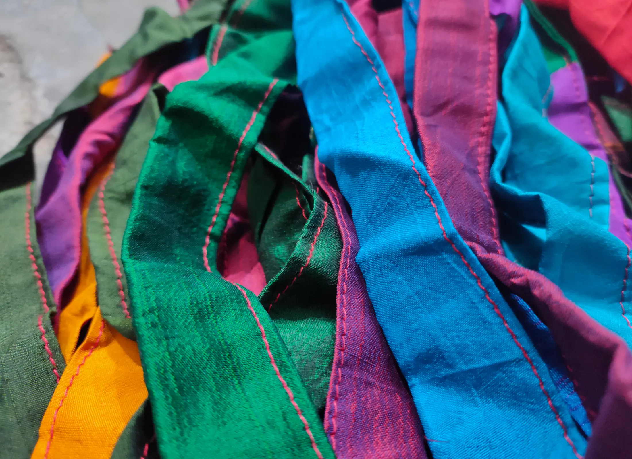 Sari Silk Sewn Ribbon - Multicolor