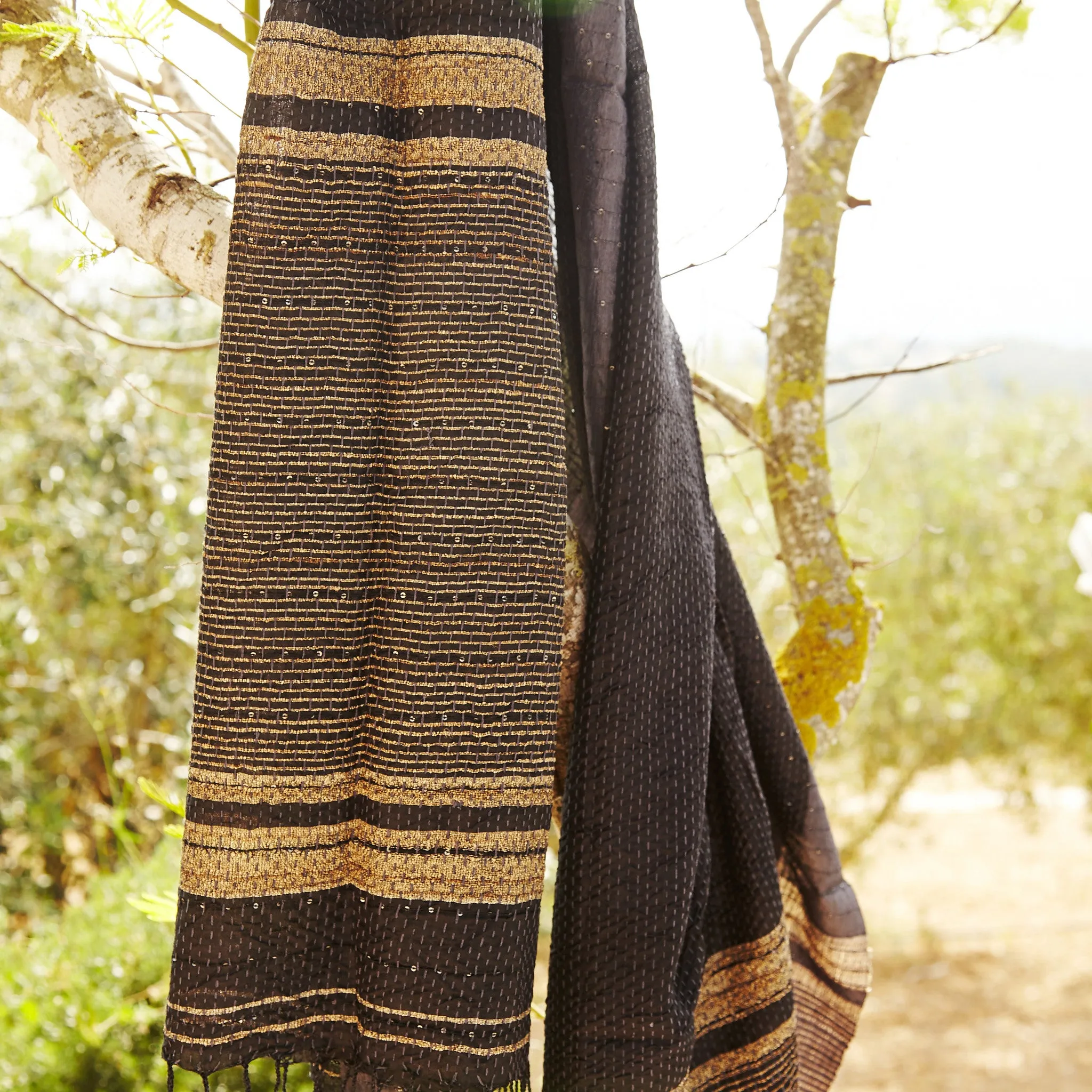 Silk Sequin Embroidered Shawl