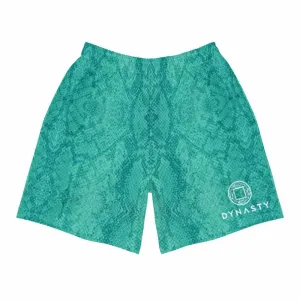 Snake Skin Active Training Workout Shorts (Teal)