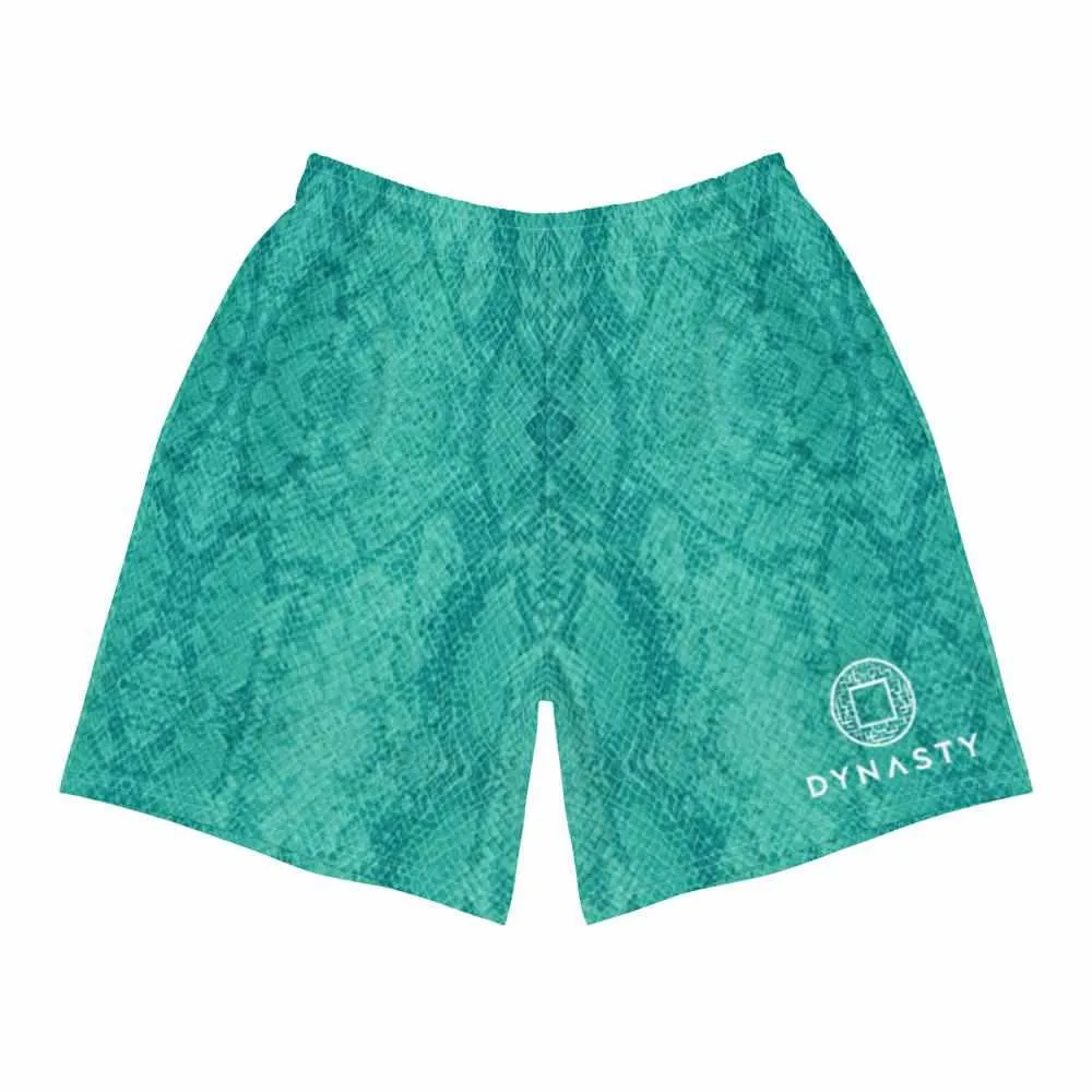 Snake Skin Active Training Workout Shorts (Teal)